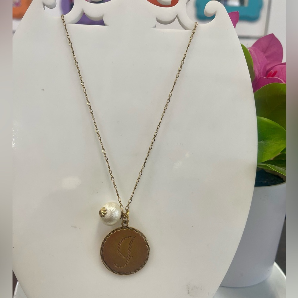 New without tag-John Wind Sorority Girl initial “J”necklace